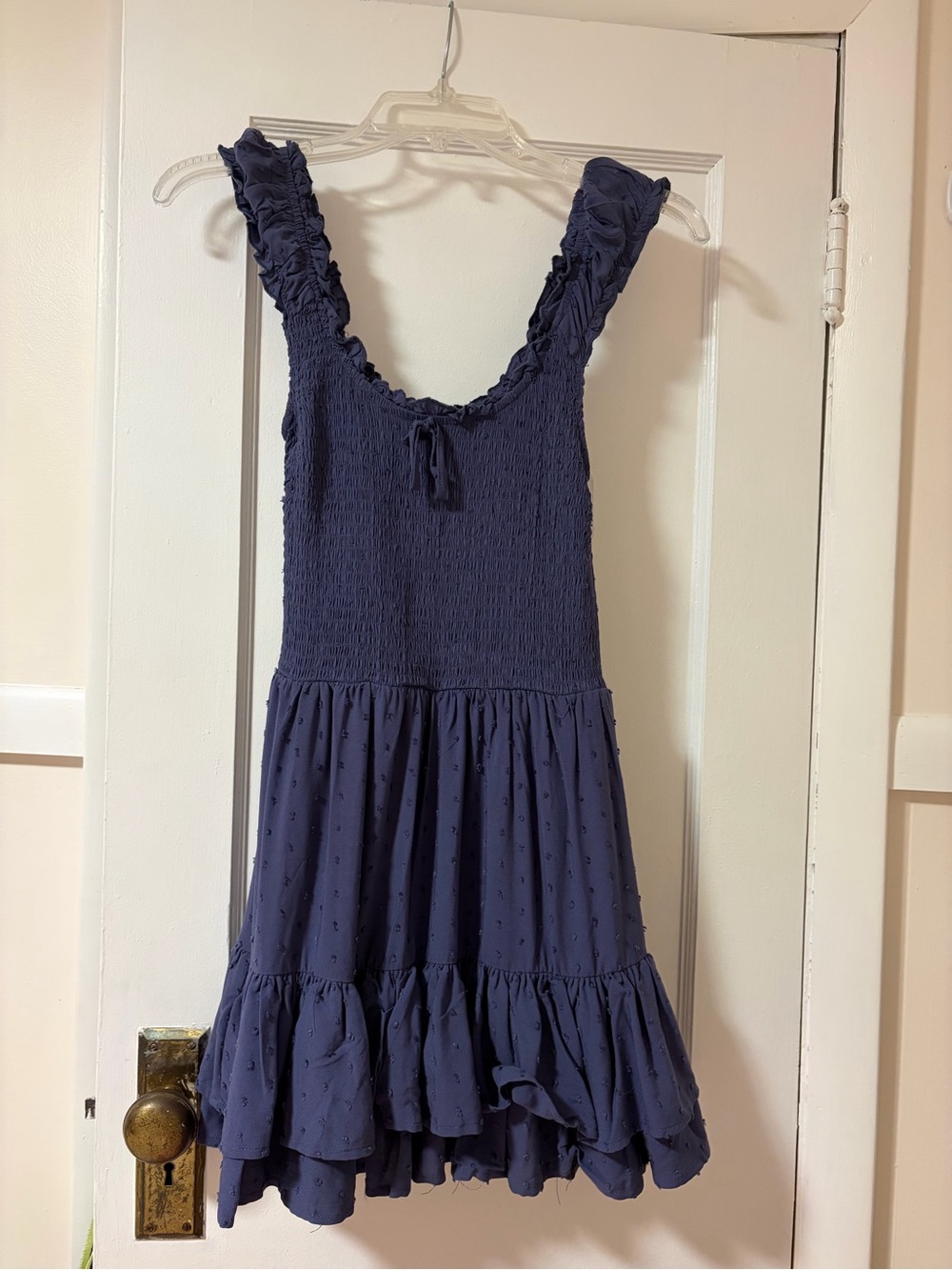 Girls Navy Ruffle Tiered Sundress